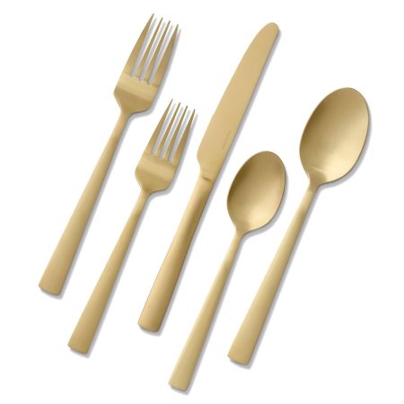 PADERNO Summerside Champagne 20pc Stainless Steel Flatware Set, Serves 4, Matte Bronze