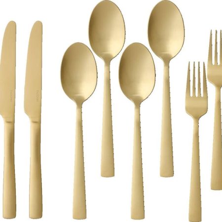 PADERNO Summerside Champagne 20pc Stainless Steel Flatware Set, Serves 4, Matte Bronze