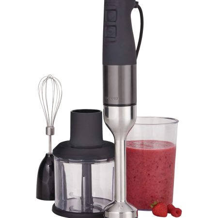 PADERNO Variable Speed Corded Hand Blender w/ Vortex Blade, Black Stainless Steel