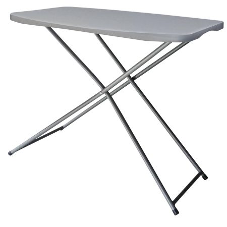 PDG Portable Height Adjustable Indoor/Outdoor Plastic & Metal Folding Activity Table, White