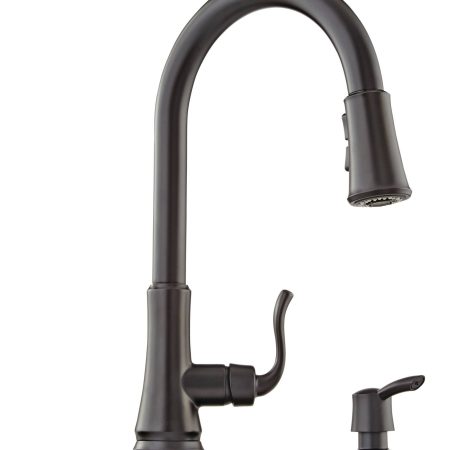 Pfister Cagney Single Handle High Arc Pull Down Kitchen Faucet, Black