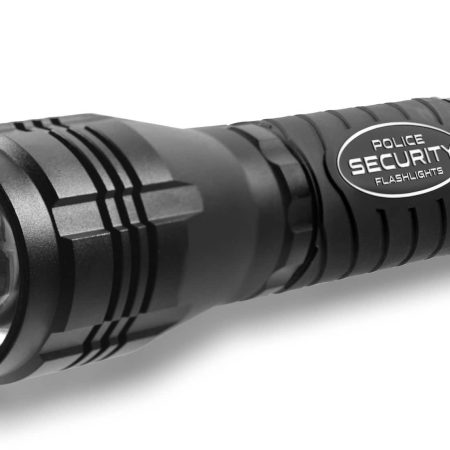 Police Security 1400 Lumens Durable Aluminum Zephyr Handheld Flashlight, Batteries Included, Black