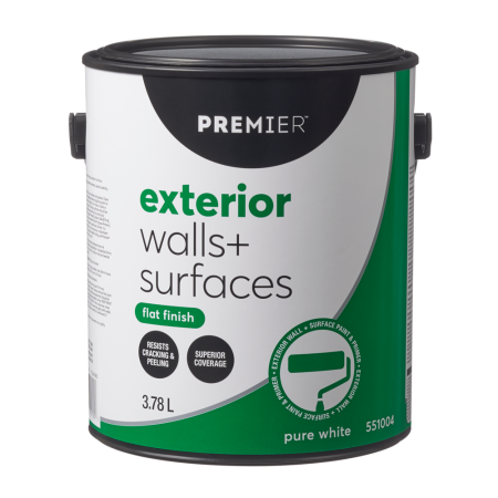 Premier Exterior Walls & Surfaces Paint, Superior Coverage, Flat, Gallon