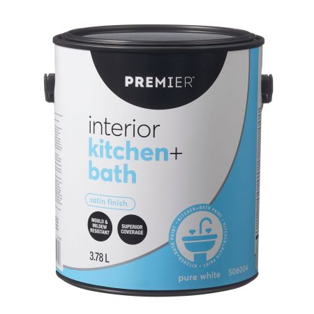 Premier Interior Kitchen & Bathroom Paint, Superior Coverage, Satin, Gallon