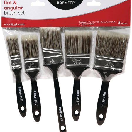 Premier Flat & Angle Poly Paint Brushes, 5-pk