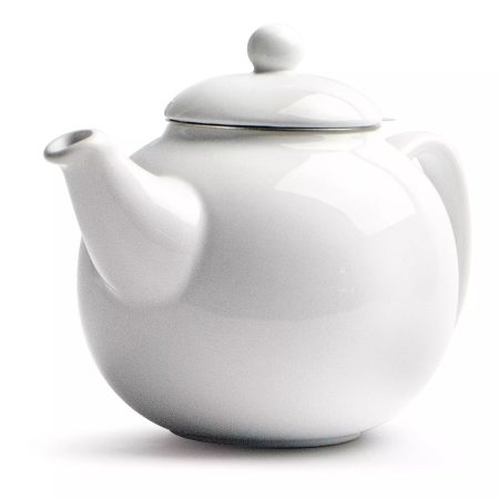 Primula Ceramic Teapot with Stainless Steel Infuser, 0.71-L, White