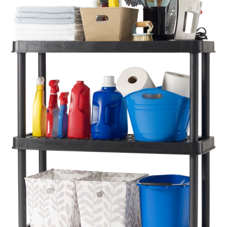 TuffStore® 4-Shelf Resin/PlasticStorage Rack / Shelving Unit, 36 x 14 x 54.5-in