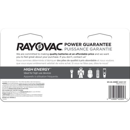 Rayovac HIGH ENERGY™ 24-pk  AA Alkaline Batteries, Long Lasting, All Purpose