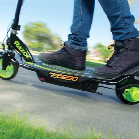 Razor Power Core E90 Electric Scooter, 16km/h, Kids, Black/Green