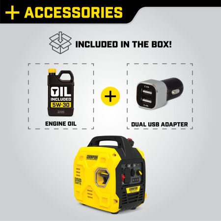 Champion Power Equipment Gasoline Powered 1850W/2500W Portable Recoil Inverter Generator