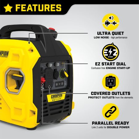 Champion Power Equipment Gasoline Powered 1850W/2500W Portable Recoil Inverter Generator