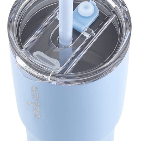 Reduce Tumbler, Insulated Stainless Steel, 3-1 Lid with Straw, 709-mL Glacier