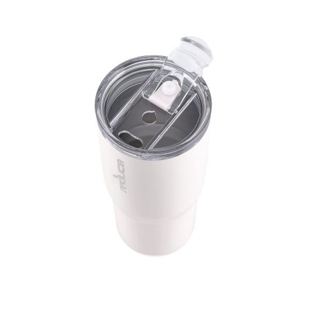 Reduce Cold Dual-Wall Vacuum Insulated Travel Mug, Light Pink, 3-in-1 Lid, 24-oz