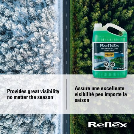 Reflex All Season Windshield Washer Fluid with Bug Remover & De-icer, -45°C, 3.78-L