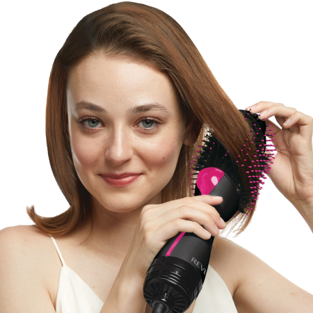 Revlon Salon One-Step Ceramic Ionic Hot Air Dryer Round Hair Brush & Volumizer, Black, 2.8-in