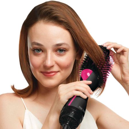 Revlon Salon One-Step Ceramic Ionic Hot Air Dryer Round Hair Brush & Volumizer, Black, 2.8-in