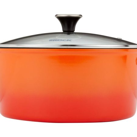 Heritage The Rock Aluminum One-Pot Stock Pot, Dishwasher & Oven Safe, Orange, 7.2qt