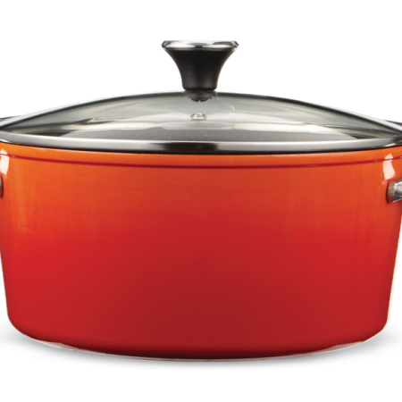 Heritage The Rock Aluminum One-Pot Stock Pot, Dishwasher & Oven Safe, Orange, 7.2qt