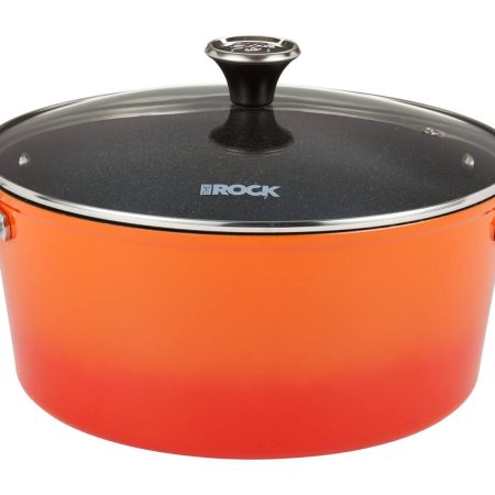 Heritage The Rock Aluminum One-Pot Stock Pot, Dishwasher & Oven Safe, Orange, 7.2qt