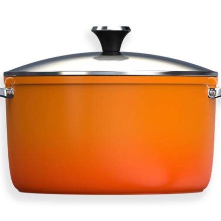 Heritage The Rock Aluminum One-Pot Stock Pot, Dishwasher & Oven Safe, Orange, 7.2qt