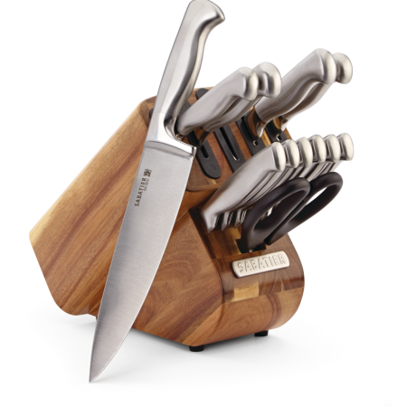 Sabatier Stainless Steel Knife Block Set with Edgekeeper, 13-pc