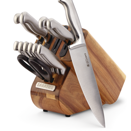 Sabatier Stainless Steel Knife Block Set with Edgekeeper, 13-pc