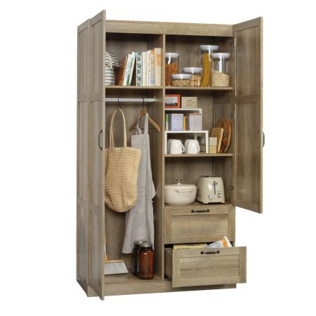 Sauder 2 Door 2 Drawer Wardrobe, Oak