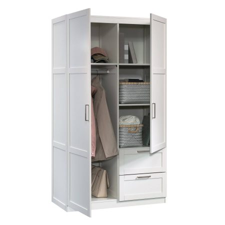 Sauder 2 Door 2 Drawer Wardrobe, White