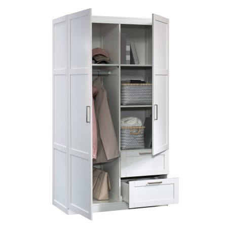 Sauder 2 Door 2 Drawer Wardrobe, White