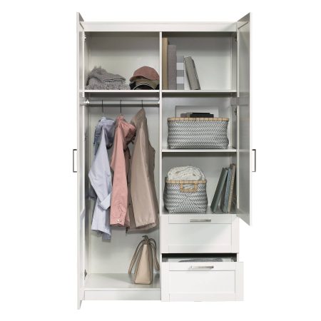 Sauder 2 Door 2 Drawer Wardrobe, White