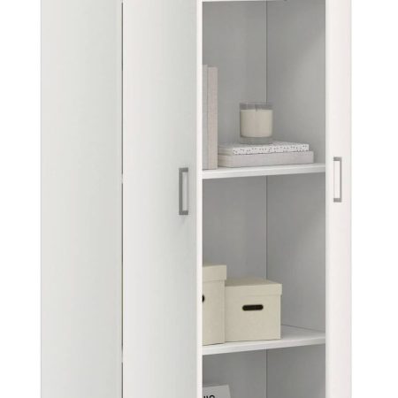 Sauder 2-Door Storage/Pantry Cabinet With Adjustable Shelves, White