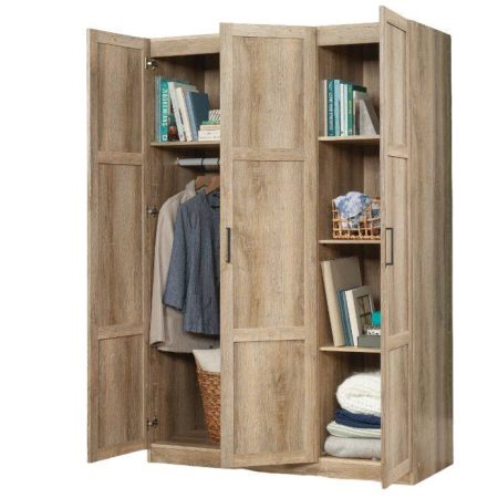 Sauder 3 Door Wardrobe, Shaker Oak