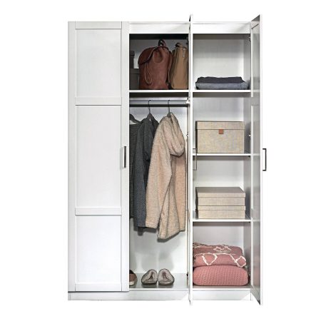 Sauder 3 Door Wardrobe Shaker, White