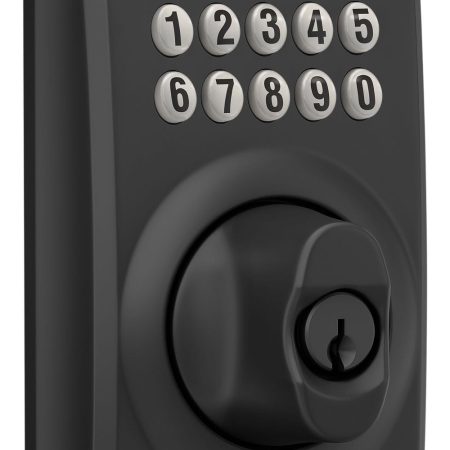 Schlage Camelot Electronic Keypad Deadbolt, Rated AAA Security, Matte Black