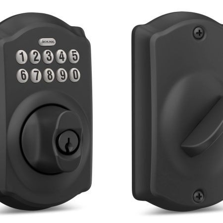 Schlage Camelot Electronic Keypad Deadbolt, Rated AAA Security, Matte Black