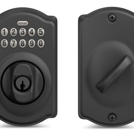 Schlage Camelot Electronic Keypad Deadbolt, Rated AAA Security, Matte Black