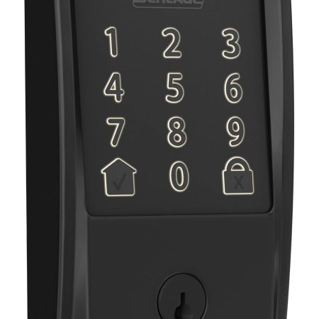 Schlage Encode Smart WiFi Deadbolt with Century Trim, Rated AAA Security, Matte Black