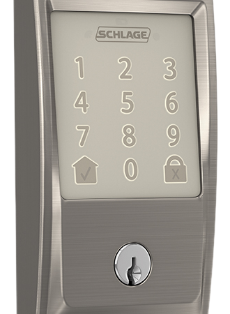 Schlage Encode Smart WiFi Deadbolt with Century Trim, Rated AAA Security, Satin Nickel