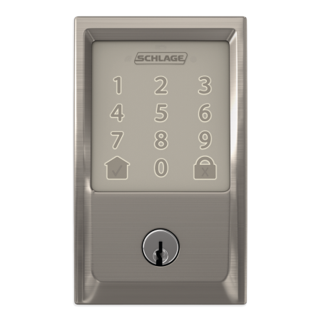 Schlage Encode Smart WiFi Deadbolt with Century Trim, Rated AAA Security, Satin Nickel