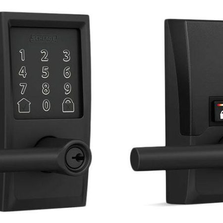 Schlage Encode Smart WiFi Latitude Lever with Century Trim, Rated AAA Security, Matte Black