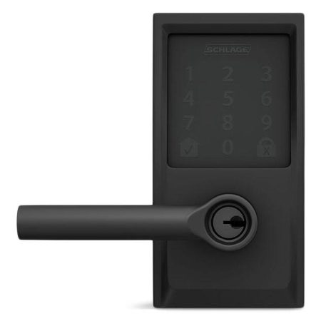 Schlage Encode Smart WiFi Latitude Lever with Century Trim, Rated AAA Security, Matte Black