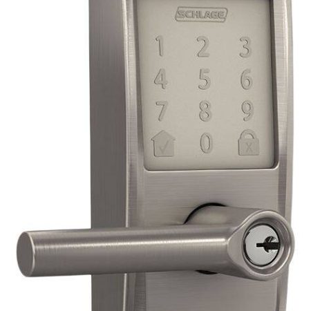 Schlage Encode Smart WiFi Latitude Lever with Century Trim, Rated AAA Security, Satin Nickel