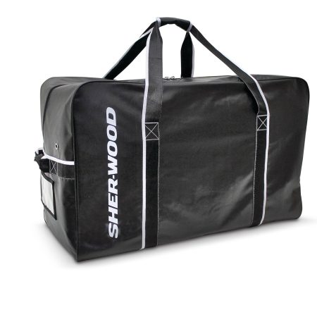 Sherwood Team Tarp Hockey Bag with Accessories/Toiletry Bag, Carry, Junior, Black, 30-in