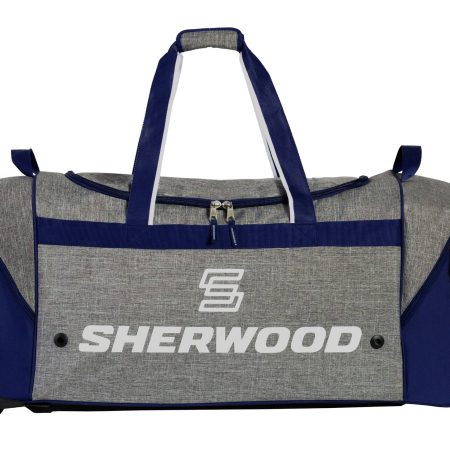 Sherwood Heavy-Duty Hockey Bag, Wheeled, Senior, Grey/Blue 38-in