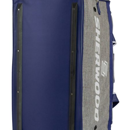 Sherwood Heavy-Duty Hockey Bag, Wheeled, Senior, Grey/Blue 38-in