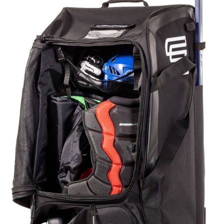 Sherwood Standing Hockey Bag, Wheeled, Junior/Senior, Black, 30-in