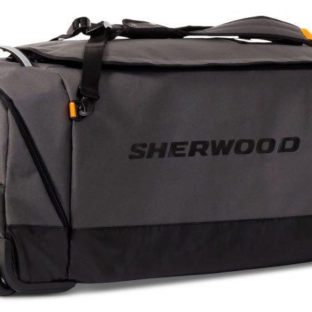 Sherwood Convertible Hockey Bag with Backpack Straps, Wheeled, Senior, Grey, 34-in