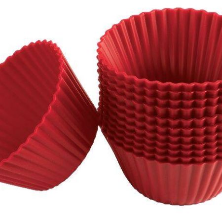 MASTER Chef Silicone Non-Stick Baking Cups, Red, 12-pk