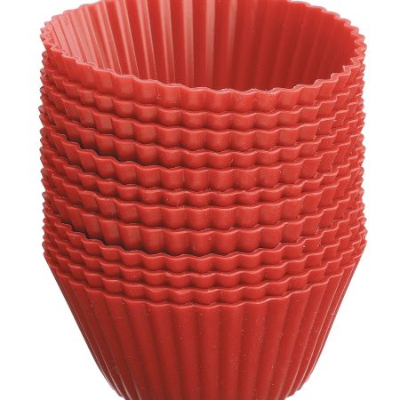 MASTER Chef Silicone Non-Stick Baking Cups, Red, 12-pk