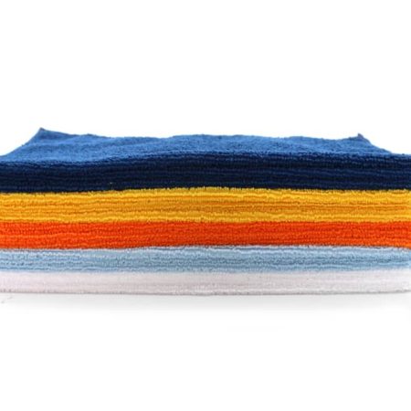 SIMONIZ Microfibre Edged Towels, 12 x 12-in, Blue, White, Orange, Yellow, 36-pk